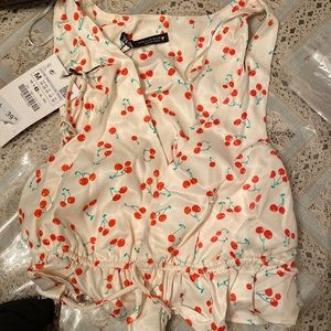 Zara satin cherry top